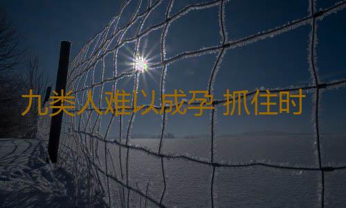 九类人难以成孕 抓住时机即调理