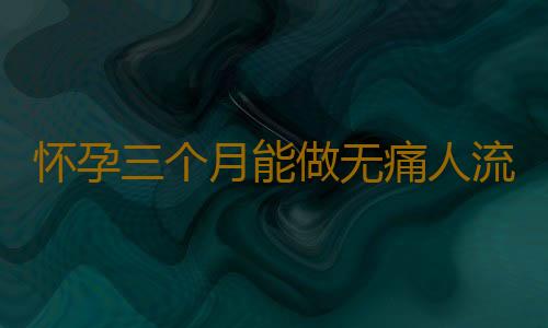 怀孕三个月能做无痛人流吗